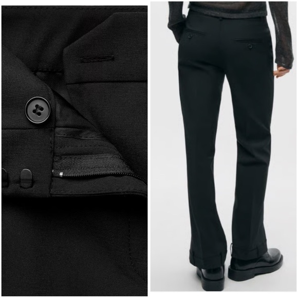 ZARA WOOL DRAWSTRING HEM PANTS ZW COLLECTION - Picture 2 of 7